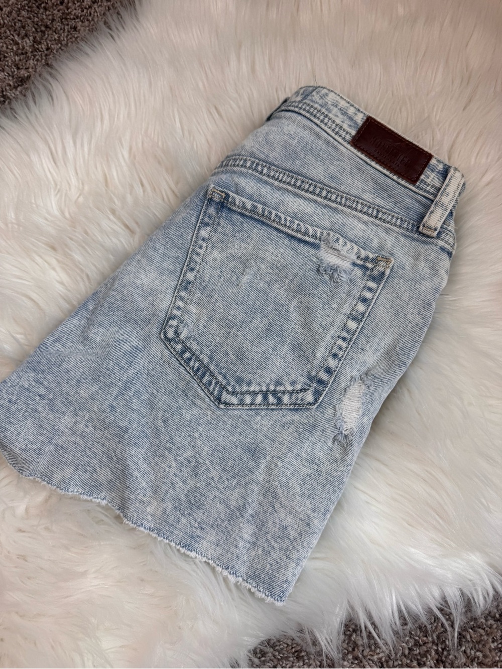 Hollister light wash distressed jean shorts